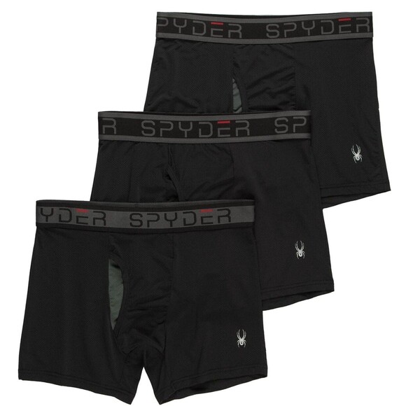 Spyder Other - Spyder 3 Pack Mens Medium Boxer Briefs 32-34 Size Medium Black Mesh New in Box